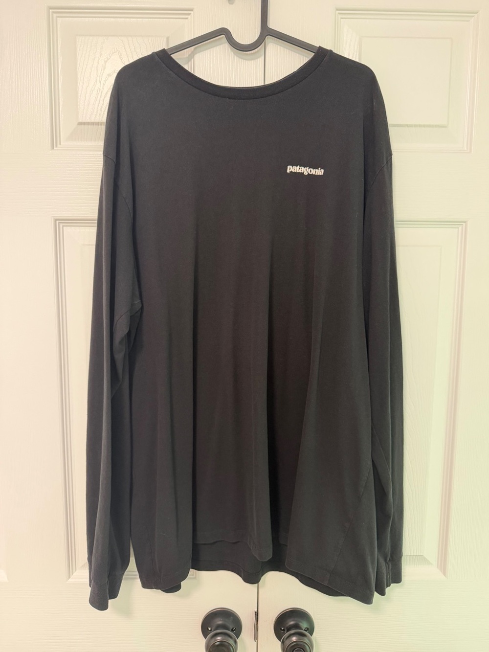 Patagonia Better Tee Long-Sleeve Crew Tee in Black with White Logo